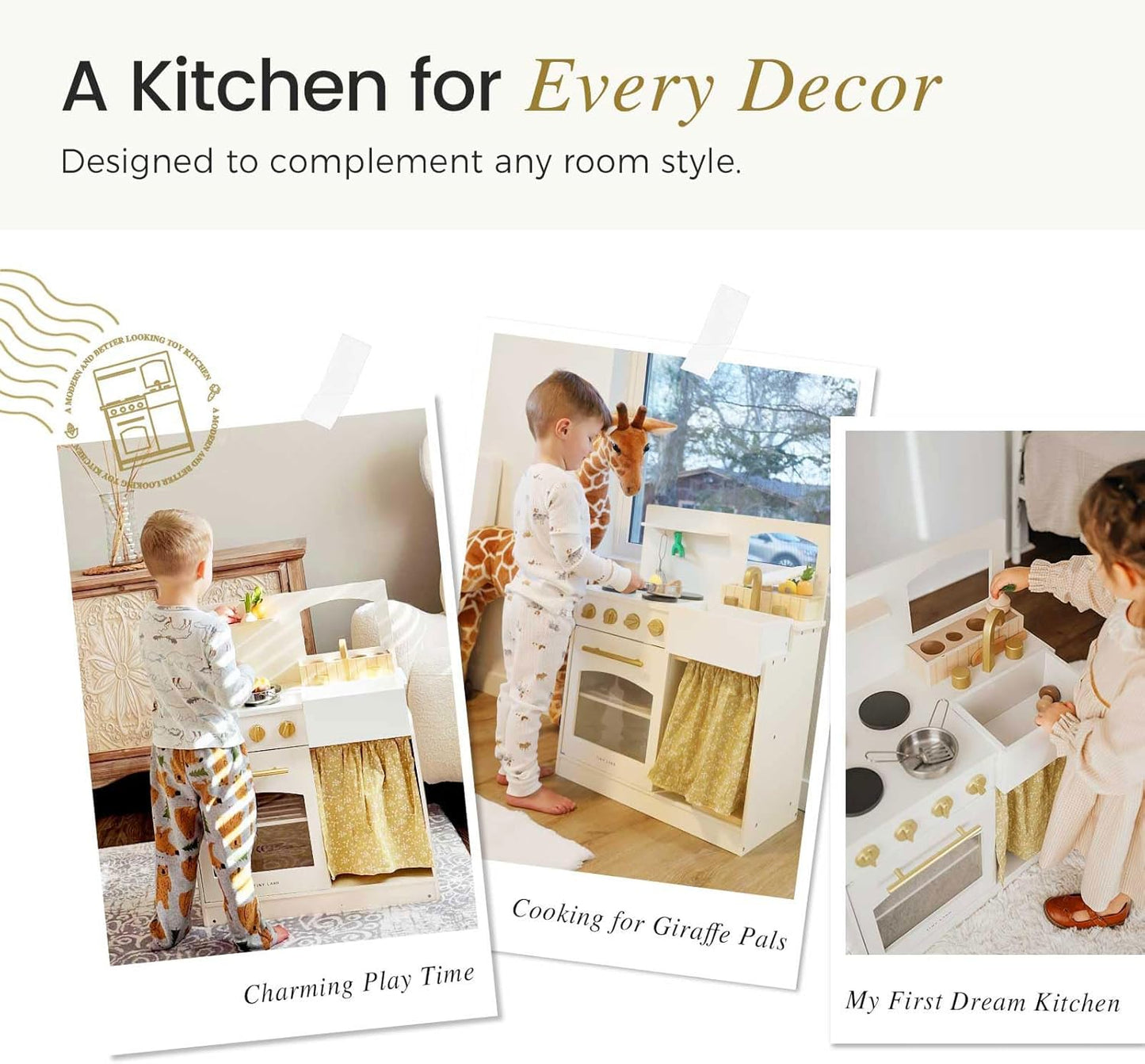 Chef's Wooden Kitchen Set – Role Play Toy for Small Spaces 🥕🔪