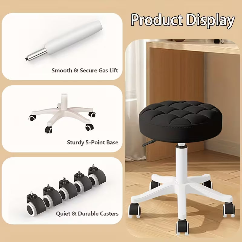 New Upgraded Super Soft Salon Stool Chair | 360° Swivel