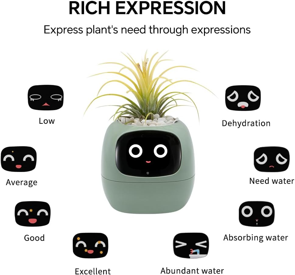 AI-Powered Planter with Mood Display & Care Alerts 🎄📱