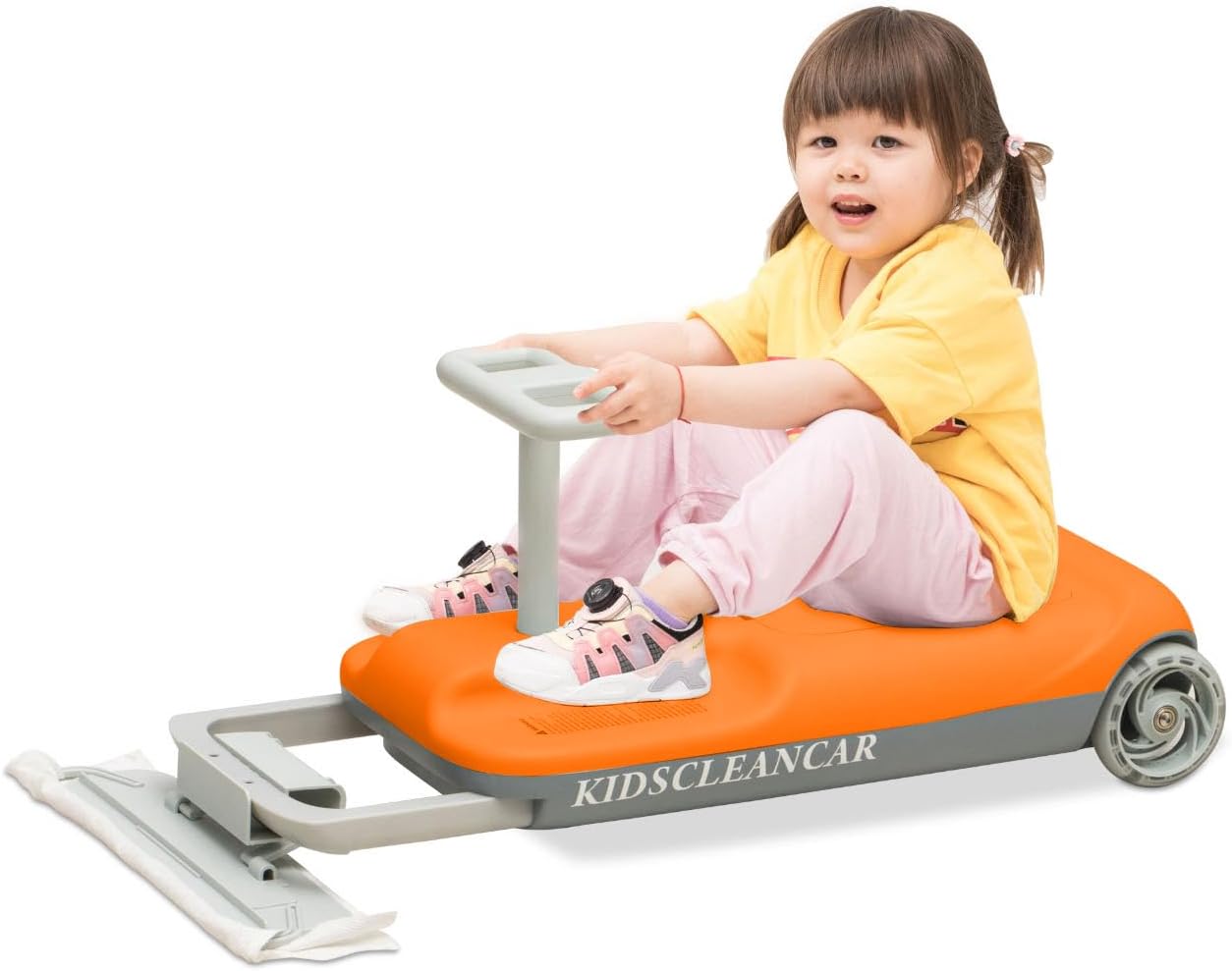 3-in-1 Ride-On Car with Detachable Mop 🚗✨ | Parent-Controlled 5 Speeds & Storage, Up to 160lbs 🧹🎁