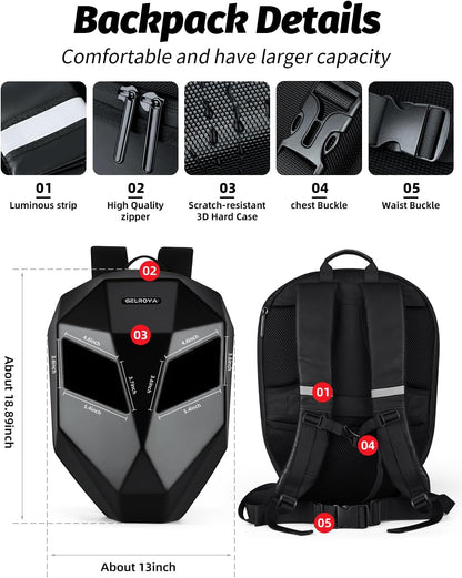 LED Motorcycle Backpack 🏍️✨ | Customizable Display with 19" Laptop Compartment 🔋🖥️