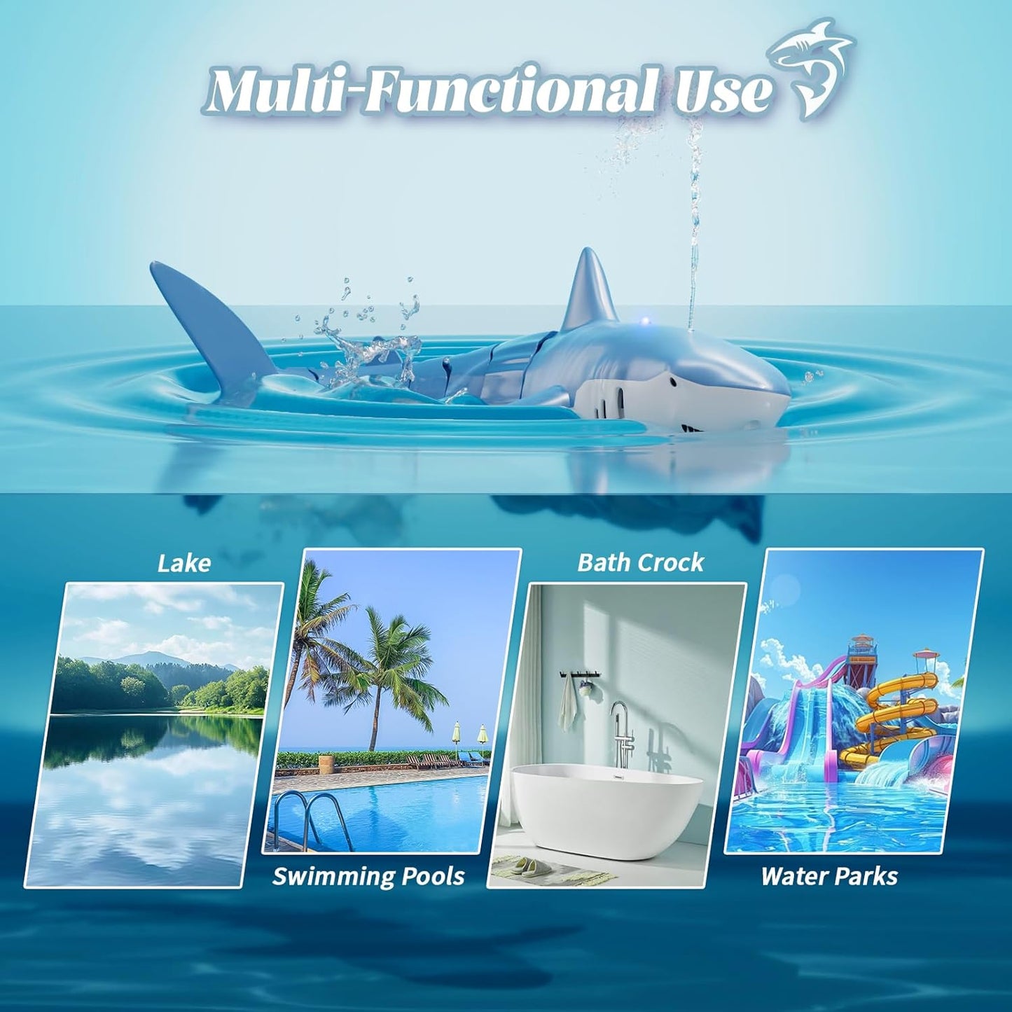 Waterproof Remote Control Shark with Spray Function ⚡🎮