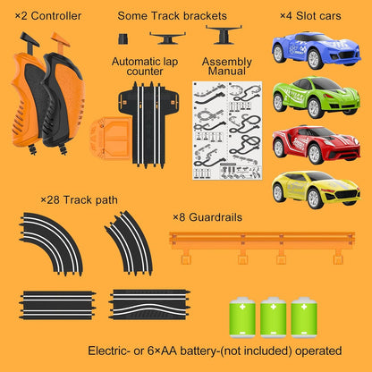 Dual-Level Race Track – 2 Players, 4 High-Speed Cars! 🚗🔥