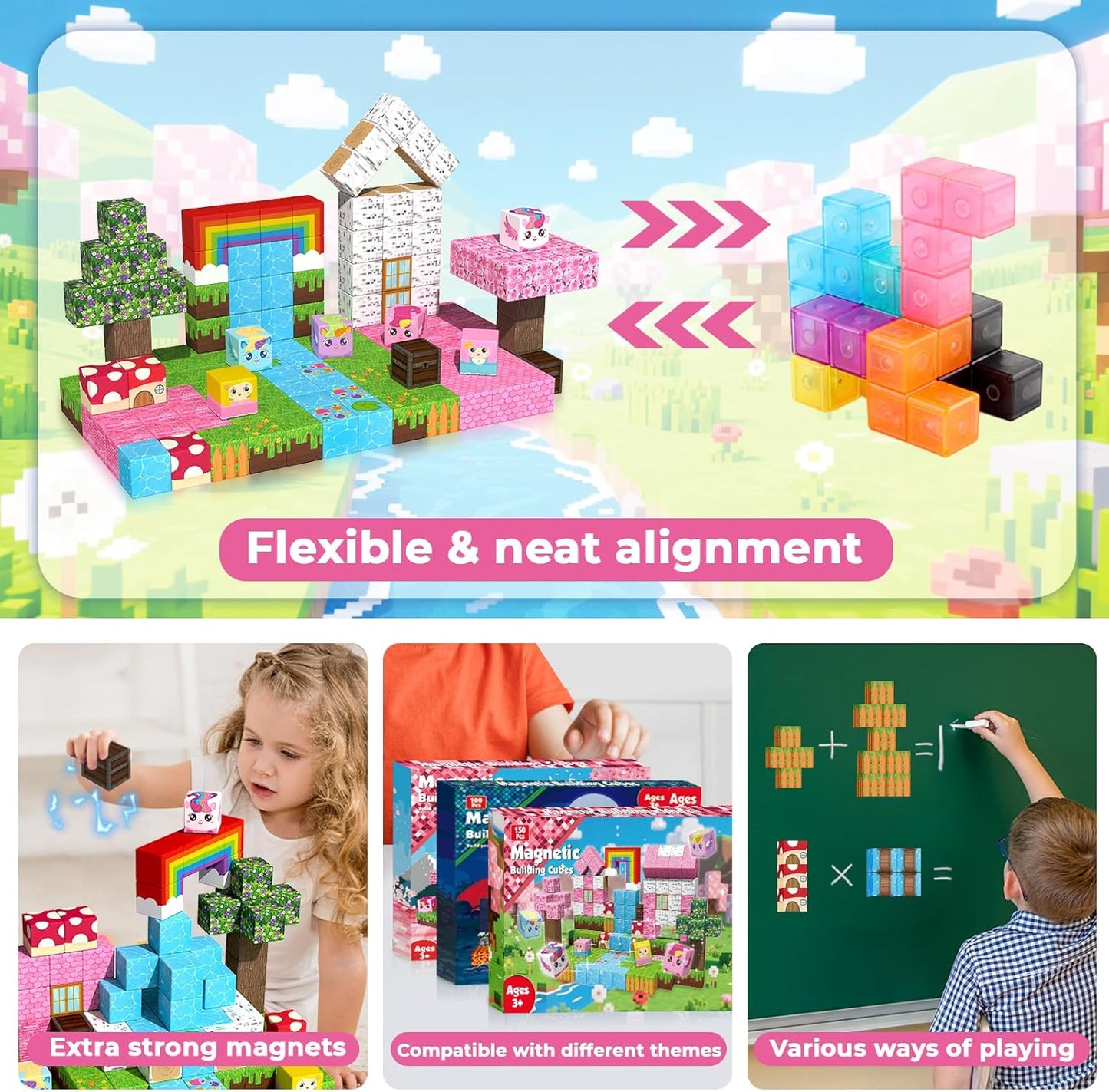 Spark Imagination! 150-Piece Magnetic Blocks Set 🧱🌈🦄 | STEM Building Toys for Kids Ages 3+