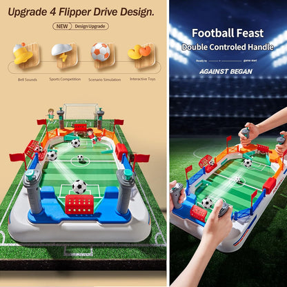 Dual-Control Tabletop Soccer Game ⚽ | Interactive Foosball with Goal Bell & Scoreboard 🏆🔔