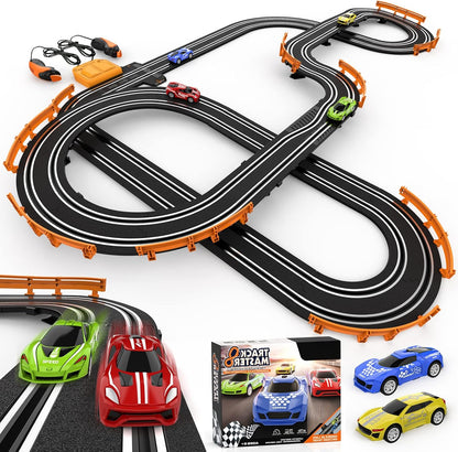 Dual-Level Race Track – 2 Players, 4 High-Speed Cars! 🚗🔥