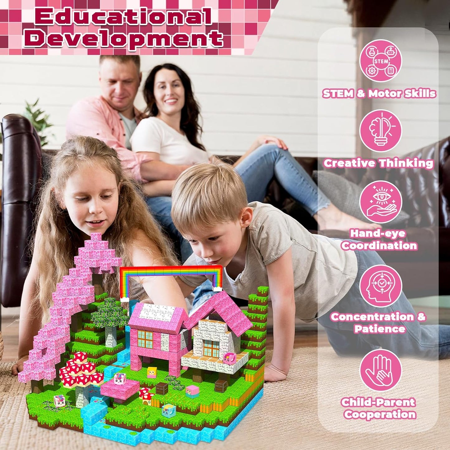 Spark Imagination! 150-Piece Magnetic Blocks Set 🧱🌈🦄 | STEM Building Toys for Kids Ages 3+