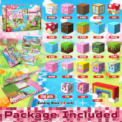 Spark Imagination! 150-Piece Magnetic Blocks Set 🧱🌈🦄 | STEM Building Toys for Kids Ages 3+