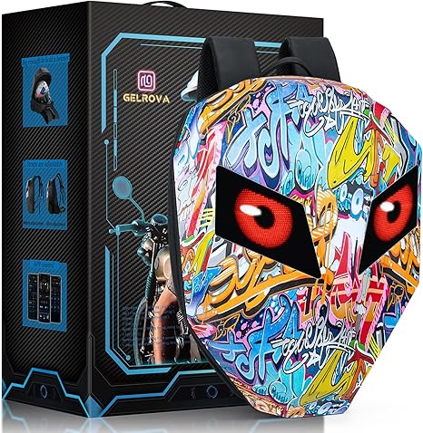 LED Motorcycle Backpack 🏍️✨ | Customizable Display with 19" Laptop Compartment 🔋🖥️