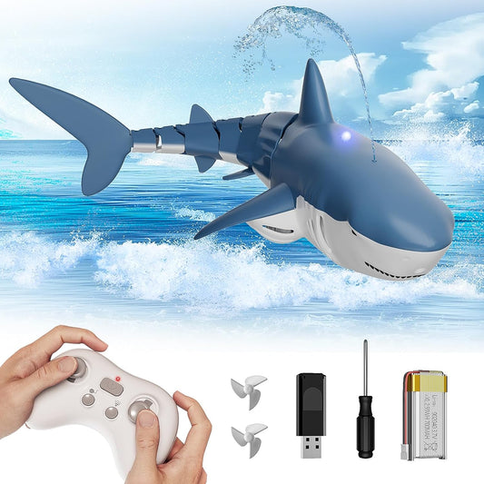 Waterproof Remote Control Shark with Spray Function ⚡🎮