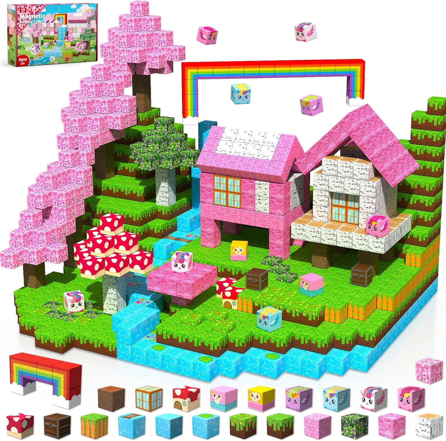Spark Imagination! 150-Piece Magnetic Blocks Set 🧱🌈🦄 | STEM Building Toys for Kids Ages 3+