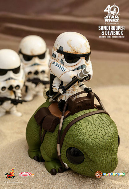 Iconic Star Wars Sandtrooper & Dewback Bobble-Head Set 🚀✨ | Collectible Display