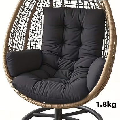 An Outdoor Ultra-Soft Hanging Chair Cushion | Upgraded Luxury Version with a Larger Seat Cushion (Hanging Chair Not Included), Washable Cushion Cover Set